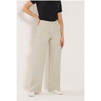 Long Tall Sally Wide Leg Jean 36" - Cream
