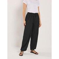 Long Tall Sally Gathered Hem Trouser 36" - Black