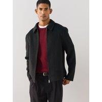The Very Collection Mens Wool Blend Zip Through Smart Jacket - Black