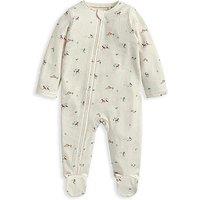 Mamas & Papas Baby Boys Rodeo Print Zip Sleepsuit - Cream