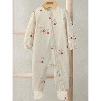 Mamas & Papas Baby Girls Cherry Print Sleepsuit - Cream