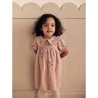 Mamas & Papas Baby Girls Embroidered Cherry Dress - Pink