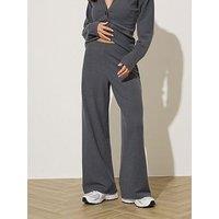 Pixiegirl Petite Textured Wide Leg Trouser - Grey