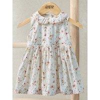 Mamas & Papas Baby Girls Floral Print Poplin Dress - Cream
