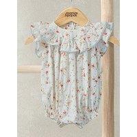 Mamas & Papas Baby Girls Floral Romper - Cream