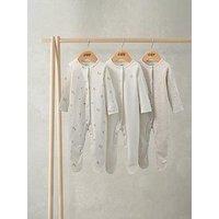 Mamas & Papas Baby Unisex 3 Pack Pears Sleepsuits - Cream