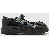 Schuh Junior Luscious Patent Flower Mary Jane Shoe - Black
