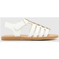 Schuh Junior Thistle Gladiator Flower Sandal - White