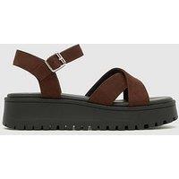 Schuh Youth Thankful Cross Strap Sandal - Brown