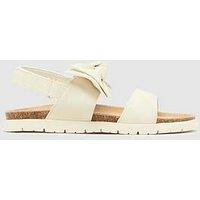 Schuh Junior Tartan Bow Footbed Sandal - White