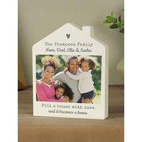 The Personalised Memento Company Personalised Photo Upload Wooden House Ornament