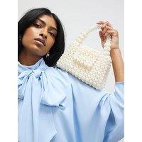 River Island Beaded Pearl Clutch Bag - White
