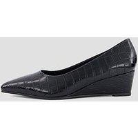 The Very Collection Wedge Pointed Court Shoes - Black