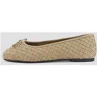 The Very Collection Extra Wide Fit Woven Ballerina Flats - Olive