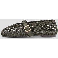 The Very Collection Extra Wide Fit Woven Ballerina Flats - Khaki