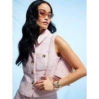 River Island Pink Sl Boucle Collared Co-Ord