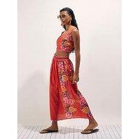 River Island Floral Embroidered Maxi Skirt - Red