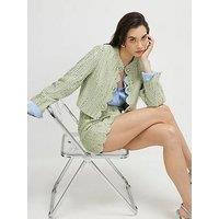 River Island Scallop Boucle Trophy Jacket - Green