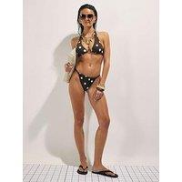 River Island Spot Print Bikini Briefs - Brown