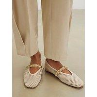 River Island Crochet Ballet Ball Instep - Cream