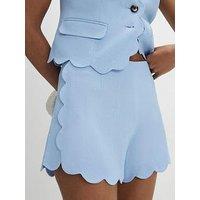 River Island Blue - Light Scallop Linen Short Co-Ord