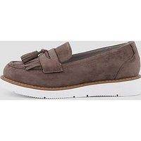 The Very Collection Wide Fit Flatform Tassle Loafer Shoes - Grey