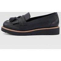 The Very Collection Wide Fit Flatform Tassle Loafer - Black