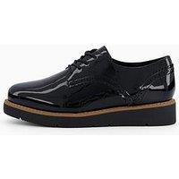 The Very Collection Lace Up Flatform Loafer - Black
