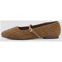 The Very Collection Woven Ballerina Flats - Khaki