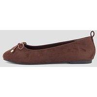 The Very Collection Flat Ballerina Shoes - Brown