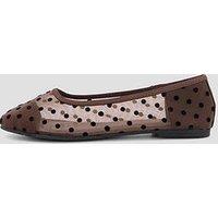 The Very Collection Polka Dot Ballerina Shoes - Brown
