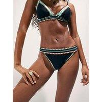 River Island Whipstitch Bikini Brief - Black
