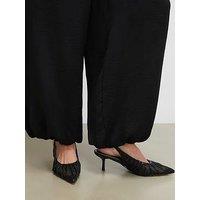 River Island Panelled Mesh Slingback Court Heels - Black