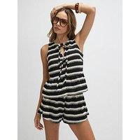 River Island Stripe Texture Shorts - Black