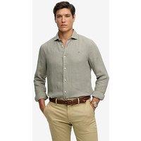 Superdry Riviera Long Sleeve Linen Shirt - Green