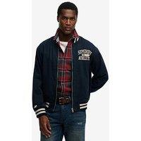 Superdry Twill Varsity Bomber Jacket - Navy