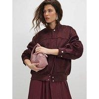 River Island Suedette Classic Bomber - Red