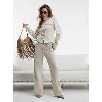 River Island Relaxed Straight Cloud Jeans - White