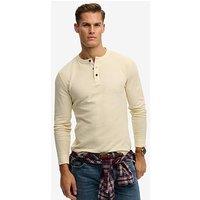 Superdry Lightweight Textured Grandad Top - Cream