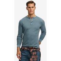 Superdry Lightweight Textured Grandad Top - Blue