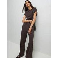 River Island Texture Co-Ord Wide Leg Trouser - Brown