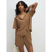 River Island Texture Co-Ord Short - Beige