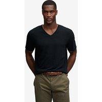 Superdry Classic Cotton Linen V-Neckline T-Shirt - Black