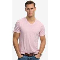 Superdry Classic Cotton Linen V-Neckline T-Shirt - Light Pink