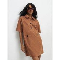 River Island Suedette T-Shirt Dress - Brown