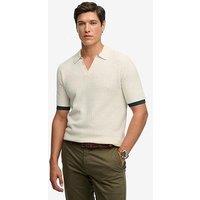 Superdry Johnny Collar Knitted Polo Shirt - Cream