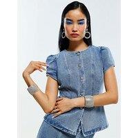 River Island Peplum Bling Sebastian Top - Blue