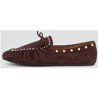 The Very Collection Studded Loafers - Brown