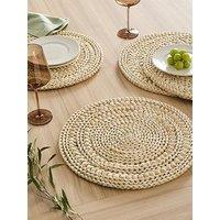 The Very Collection Set Of 4 Corn Hust Hand Woven Round Placemats