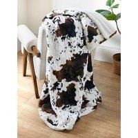 The Very Collection Cow Print Faux Fur Throw 150X200Cm